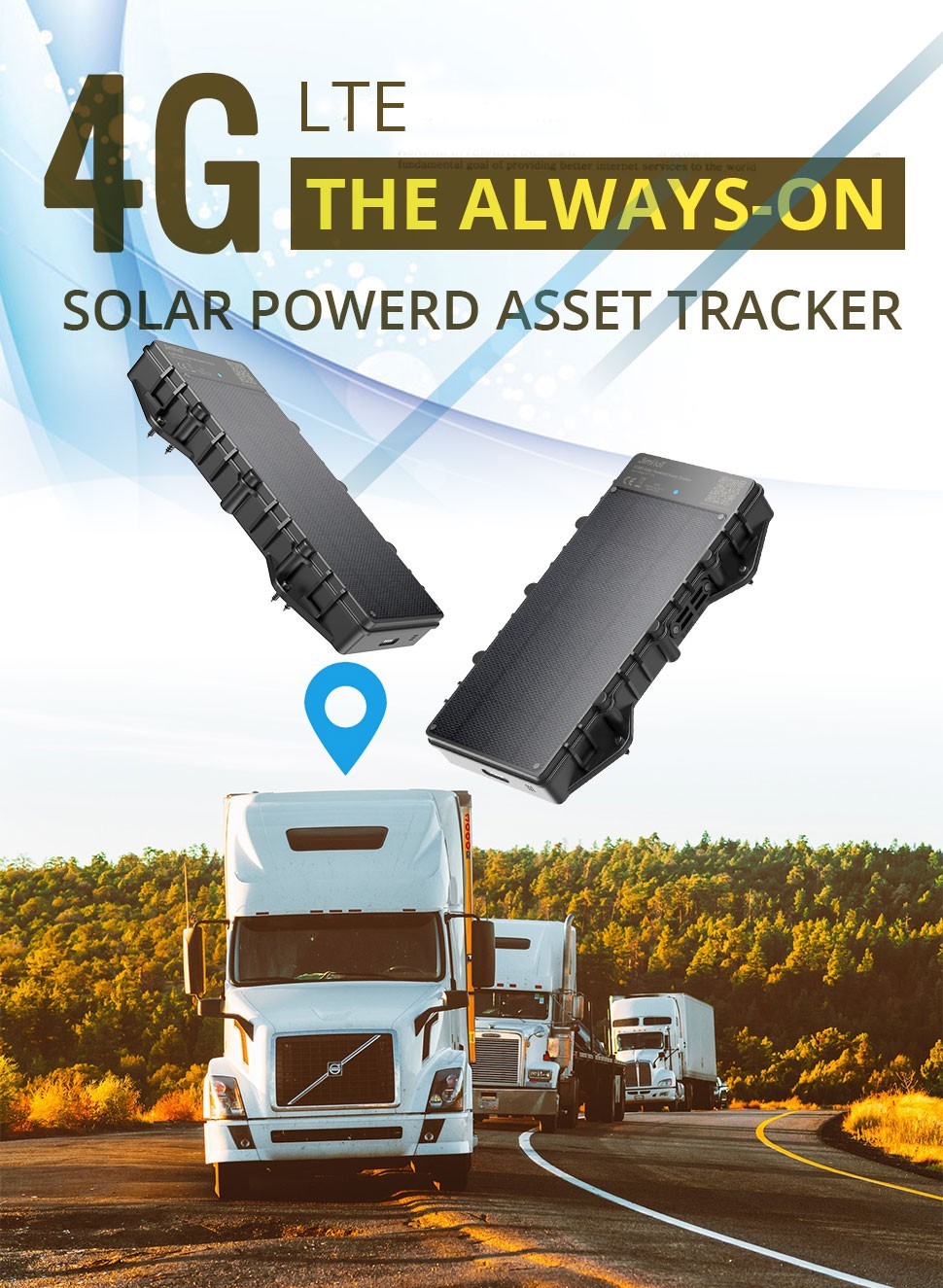 Solar GPS locator 4G with GPS/WIFI/BDS/LBS + 10000mAh battery and IP67 protection