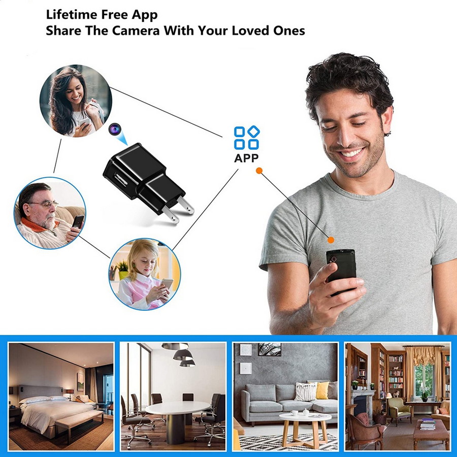 hidden camera in usb charger for mobile phone usb adapter
