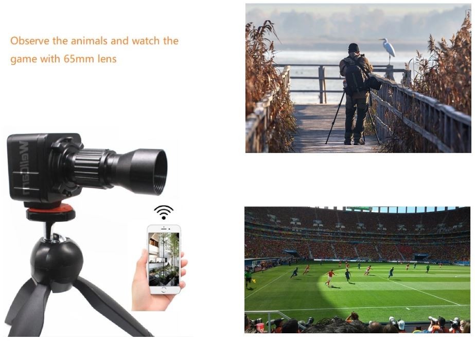 zoom camera with tripod - live transmission wifi over smartphone