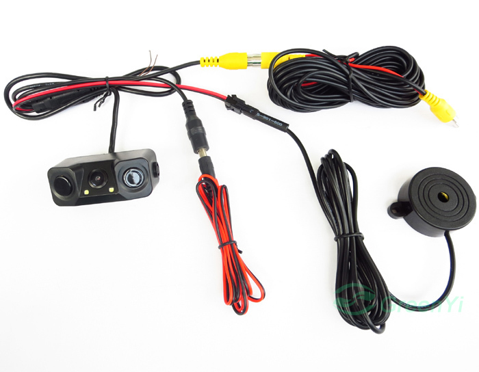 3-in-1 rear view camera with parking sensors and IR Night Vision