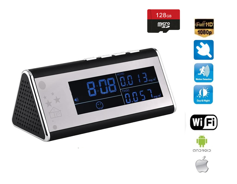 alarm clock with full hd wifi camera
