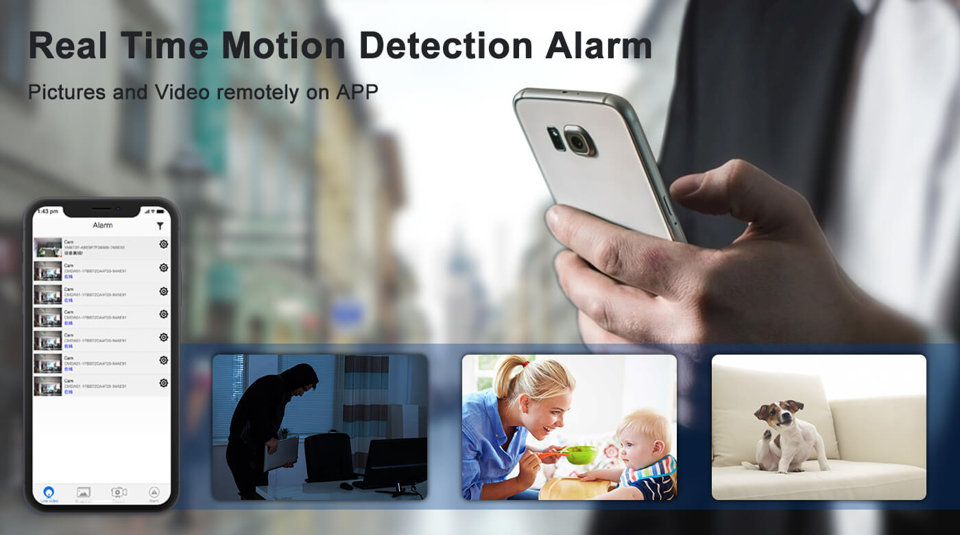 camera with motion sensor in real time
