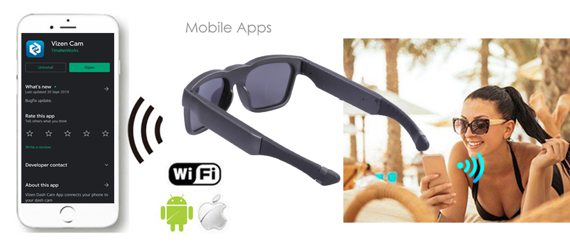 live stream wifi glasses - spy sunglasses