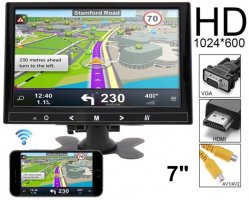 Wi-Fi mirror link 7 inch car monitor VGA/HDMI/2xAV