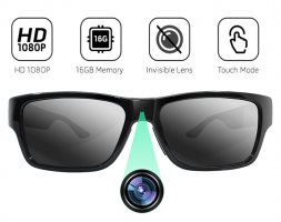 WiFi spy HD camera hidden in glasses with touch control