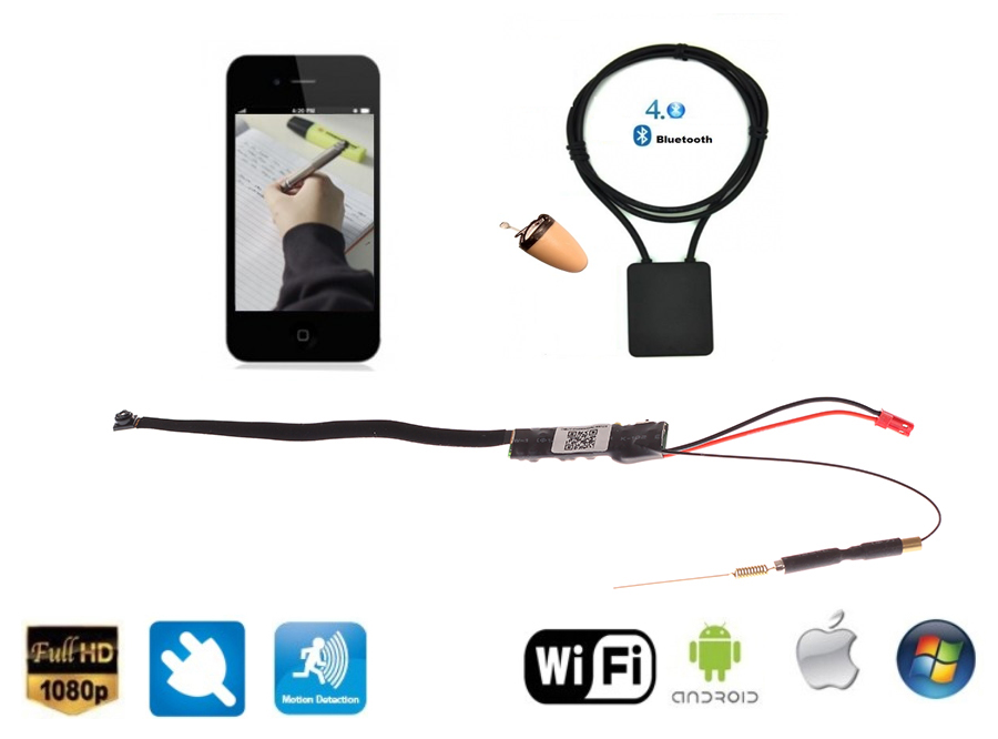 spy camera and earpiece