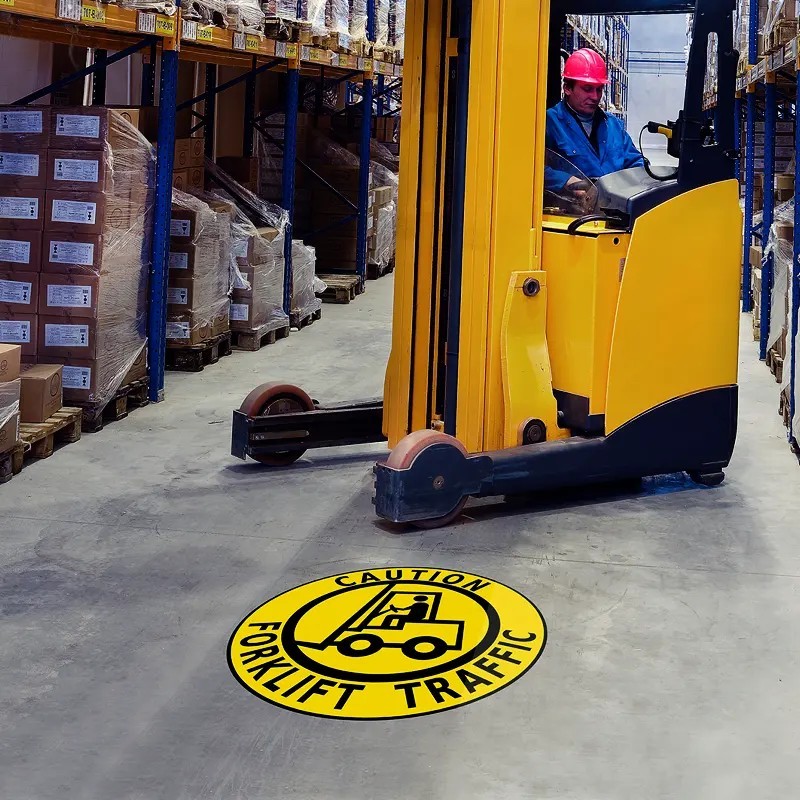 forklifts - gobo projectors safety warnings