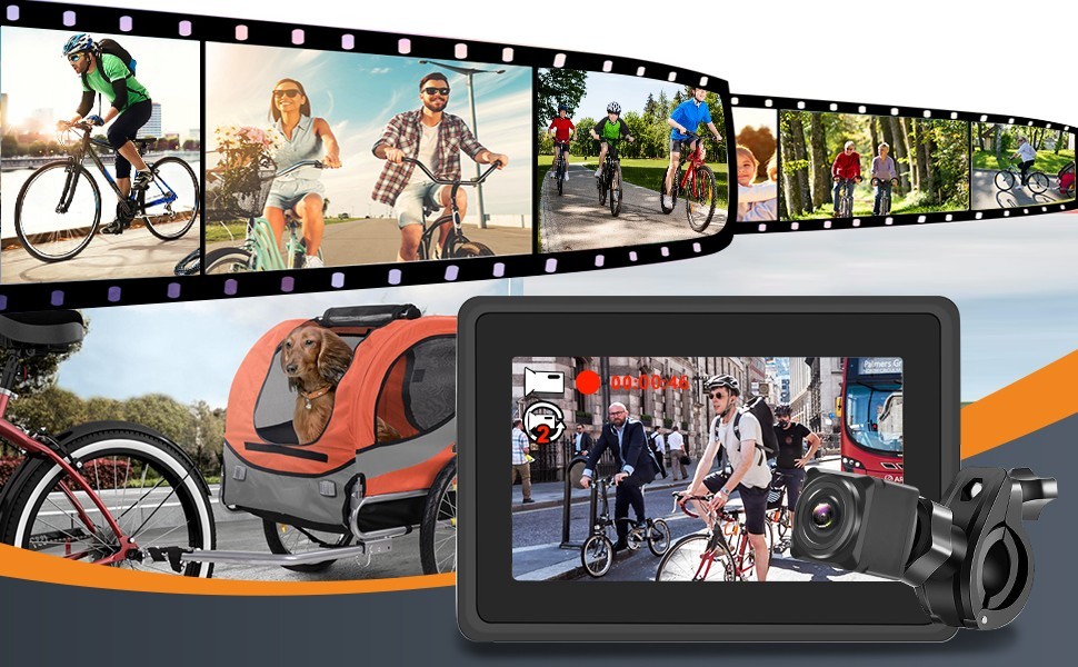 Rear camera for a bicycle (bike) with a monitor with the possibility of recording