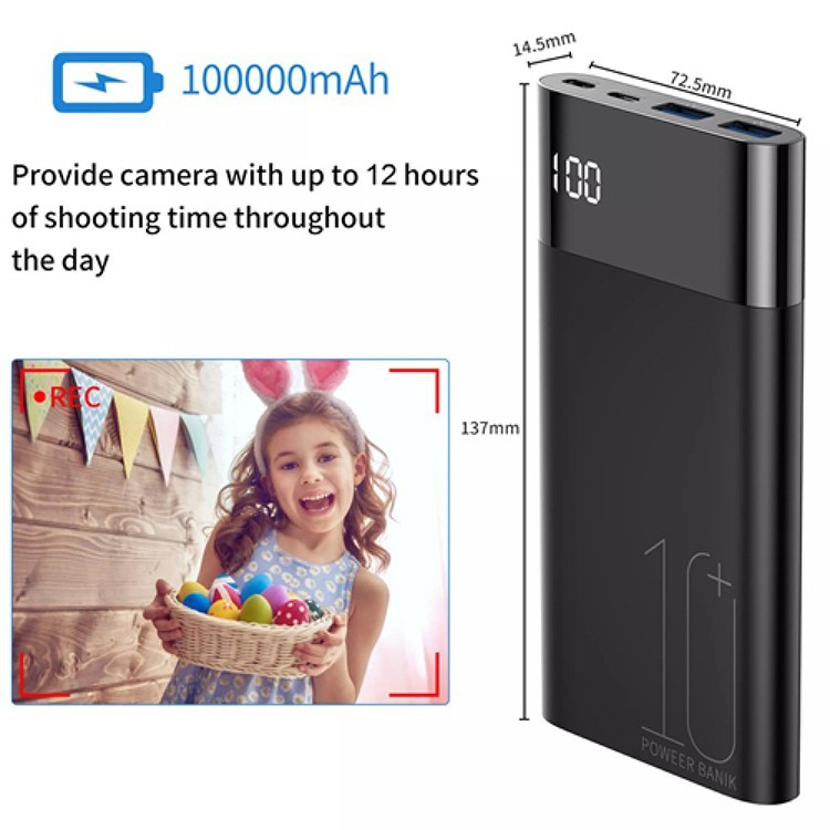4K resolution camera in external battery 10000 mah