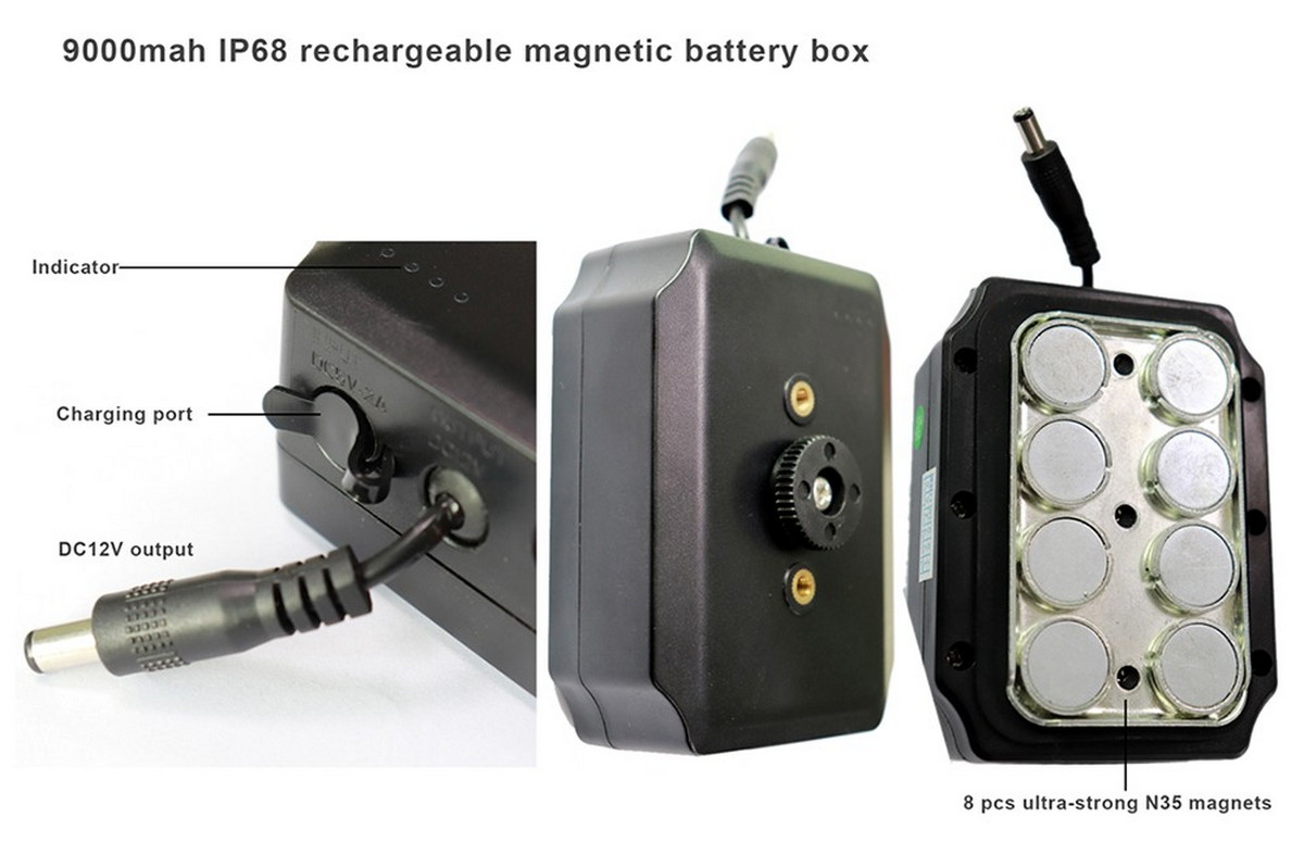 9000 mAh magnetic camera battery