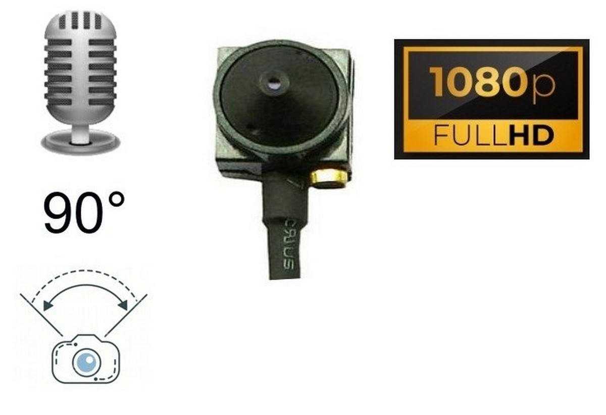 FULL HD pinhole camera 90° angle audio recording miniature camera