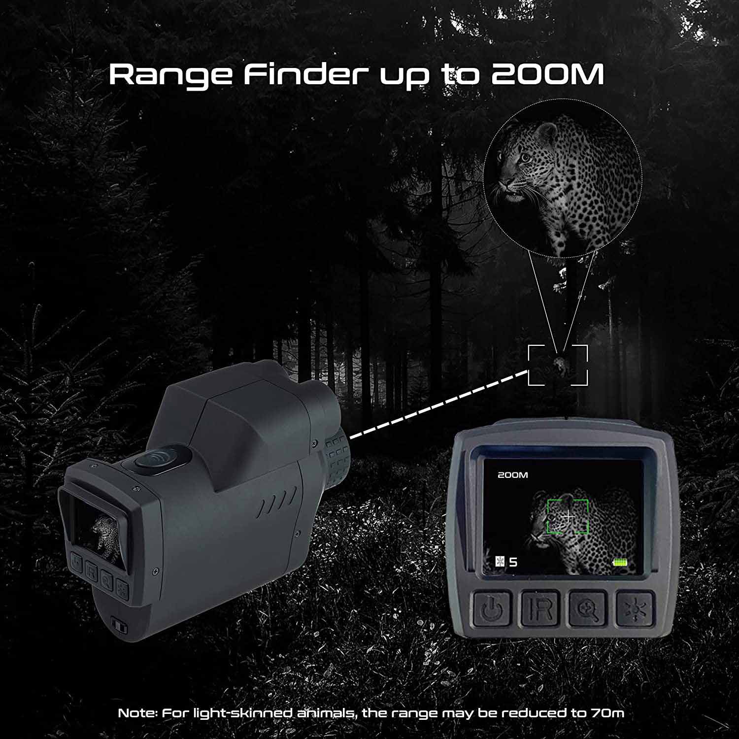 Distance meter up to 200m - monocular for night vision