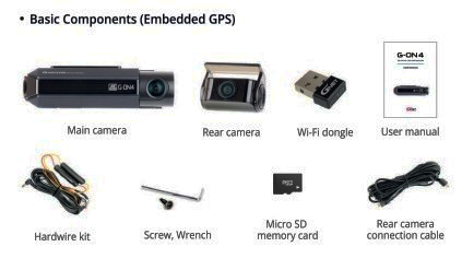 4k dual car camera package contents