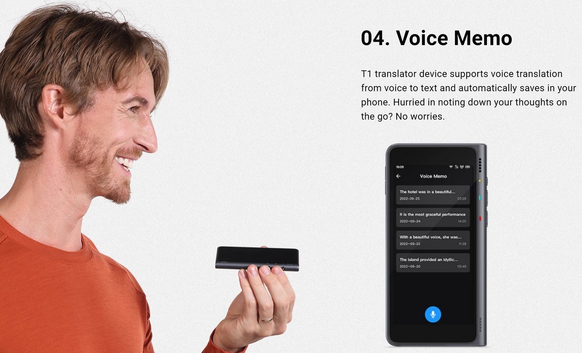 dictaphone voice recording and translation