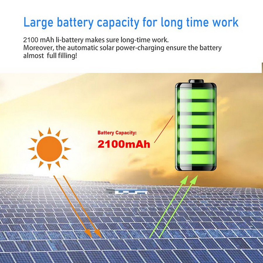 rechargeable 2100mAh battery solar energy