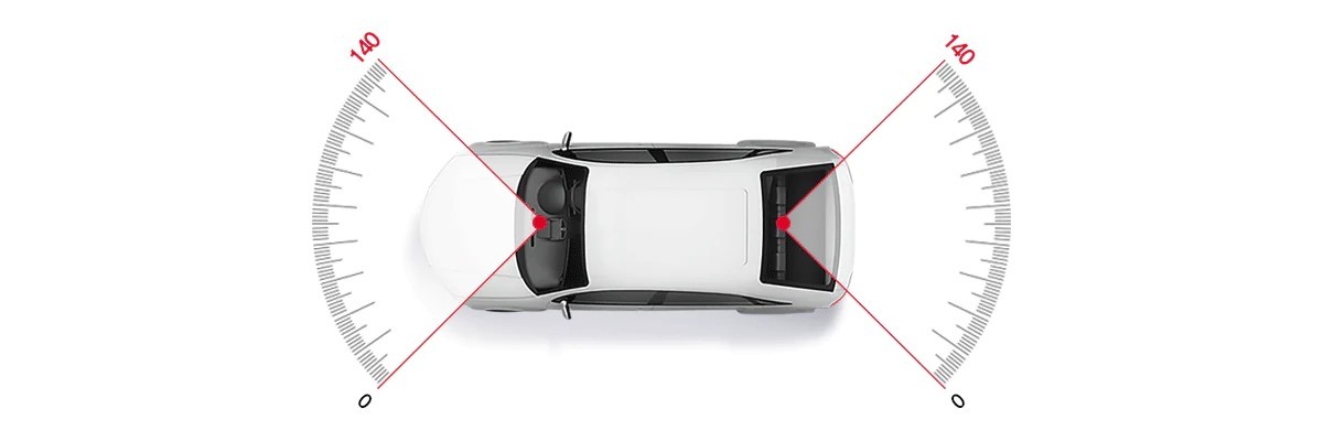 Excellent shooting angle of 140 degrees - car cameras