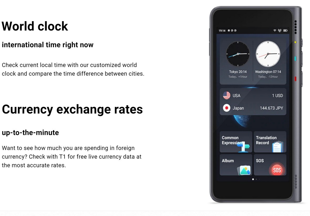 language translator - exchange rates and time