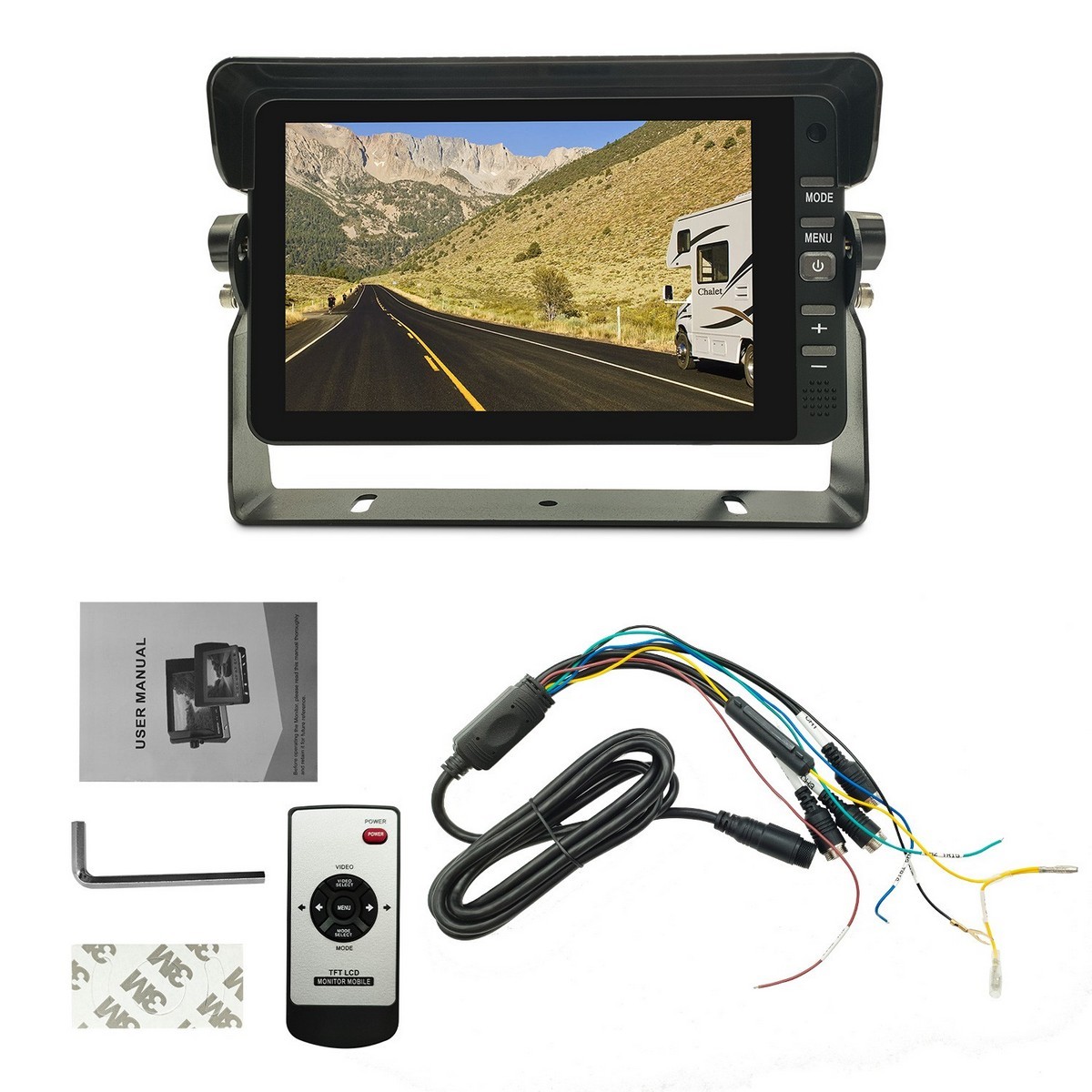 7 inch car monitor - package contents