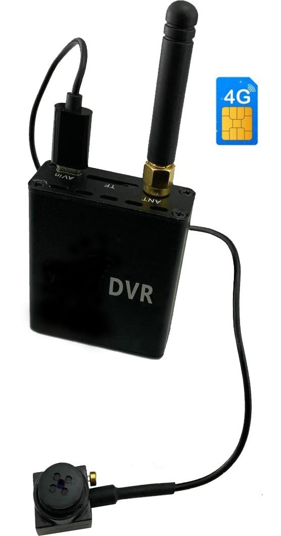 Button Camera spy live transmission - monitoring via the Internet via an inserted 4G SIM card