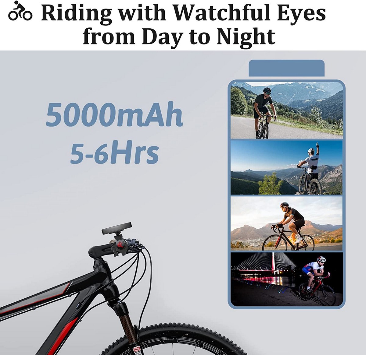 bicycle camera set - battery 5000mah