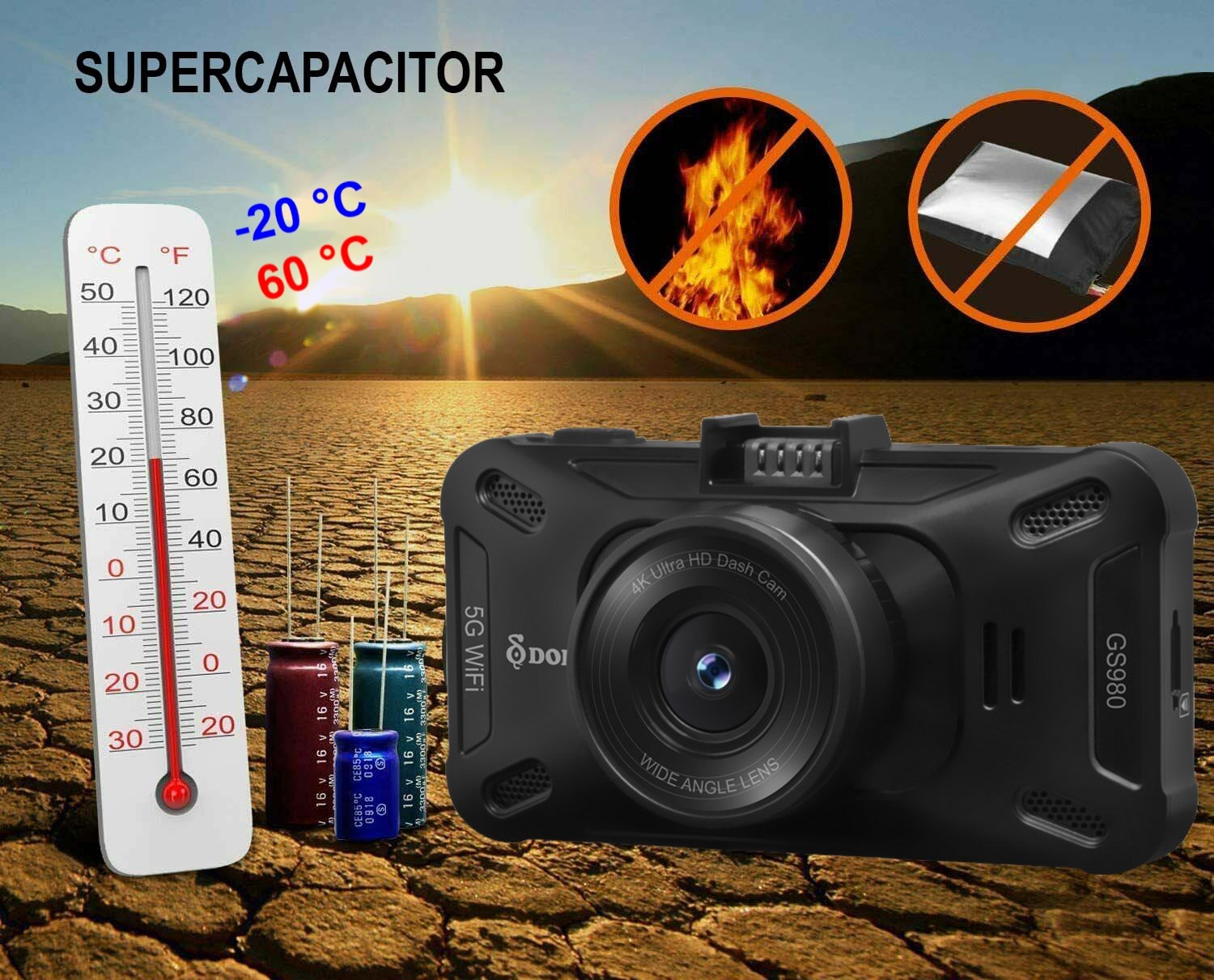 super capacitor - dod car camera GS980D