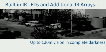 Professional CCTV: license plate recognition, IR LED 120 meters