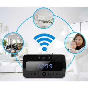 Alarm clock with built-in HD camera and IR Night Vision
