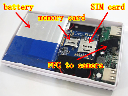 Gsm powerbank with camera on sim card