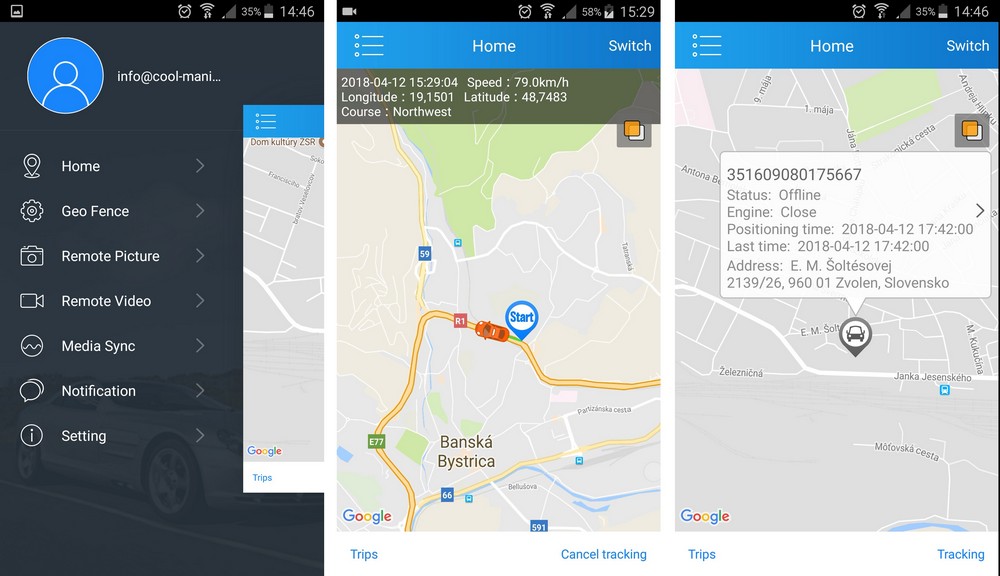 wifi car camera with gps - live tracking via app