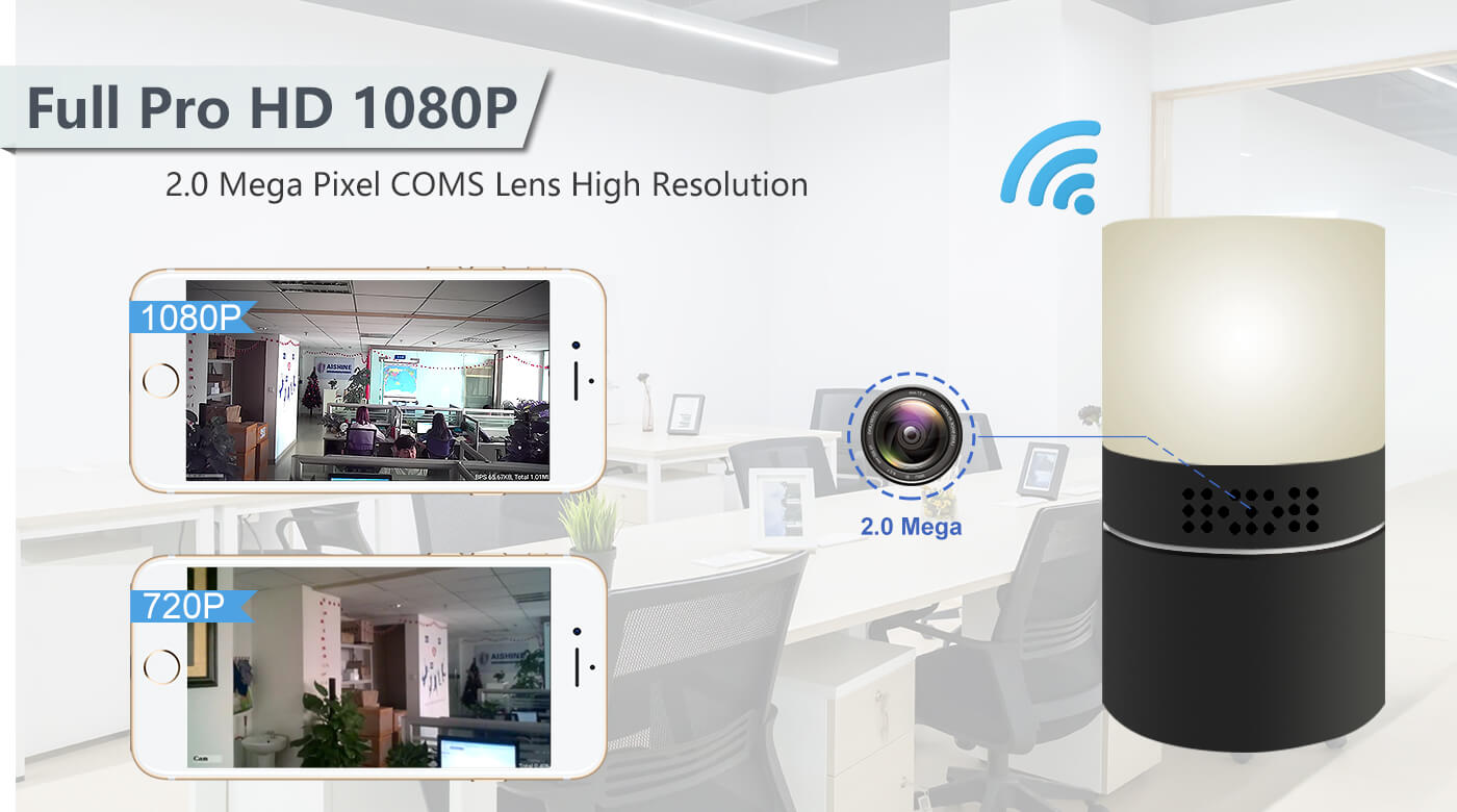 camera with WiFi in LED table lamp