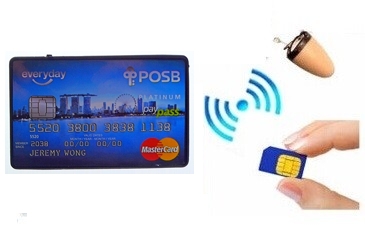 spy earpiece + bluetooth credit card