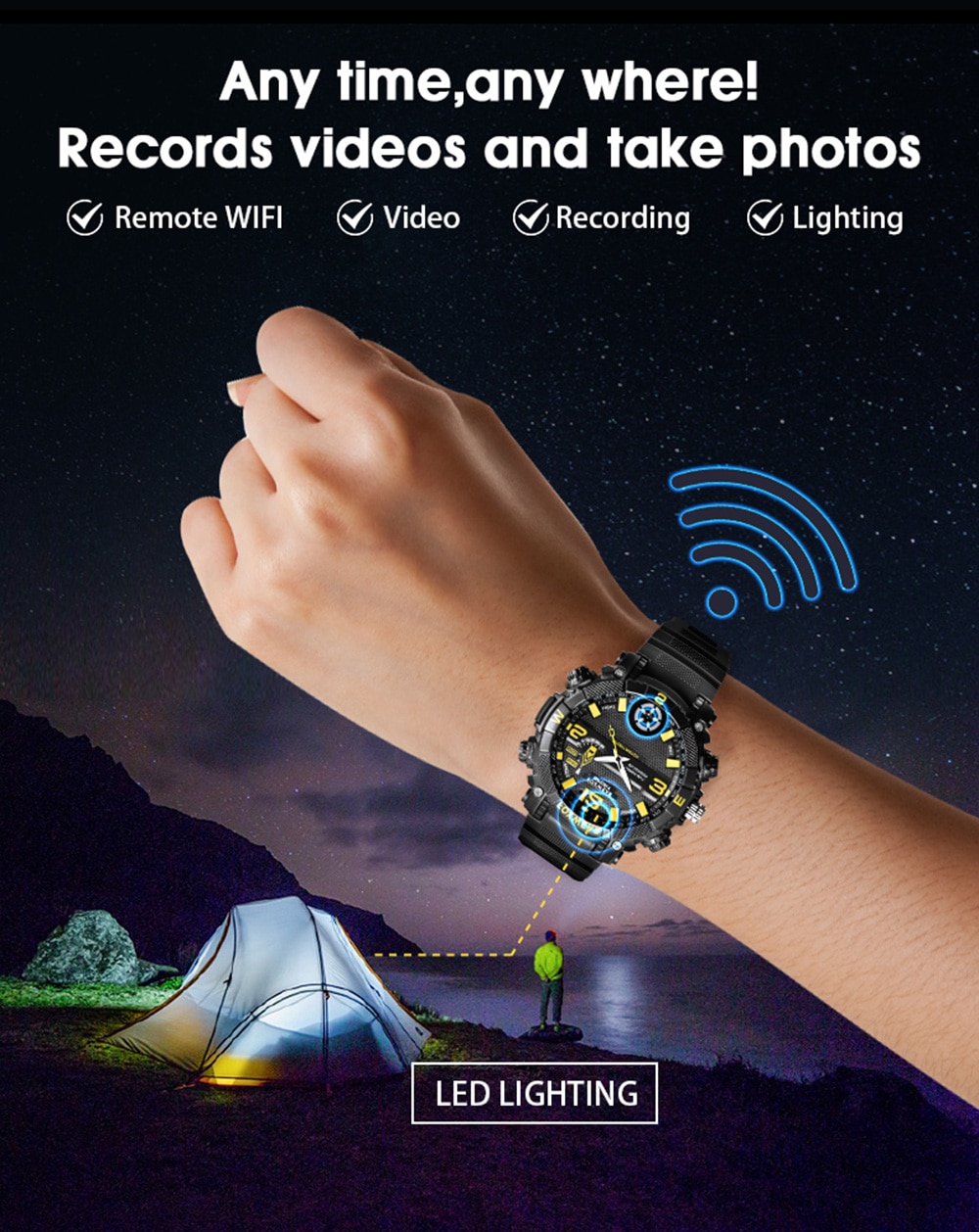 Wifi spy watch camera