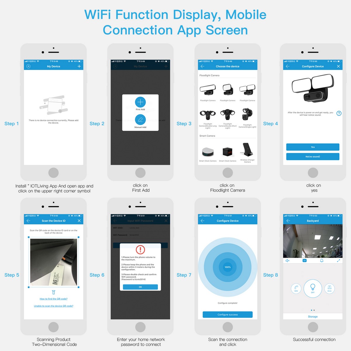 pairing app smartphone camera in detector