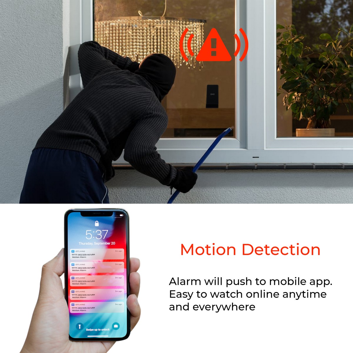 wireless camera with motion detection and alarm