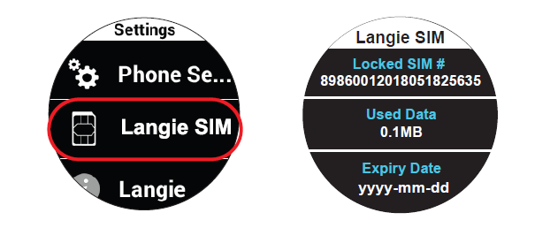 langie sim card