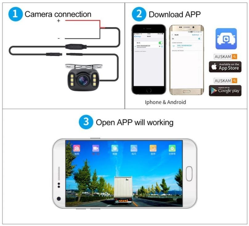 rear camera to car wifi smartphone