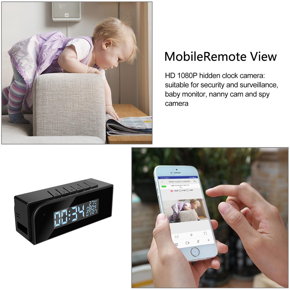 camera in digital alarm clock - mobile app