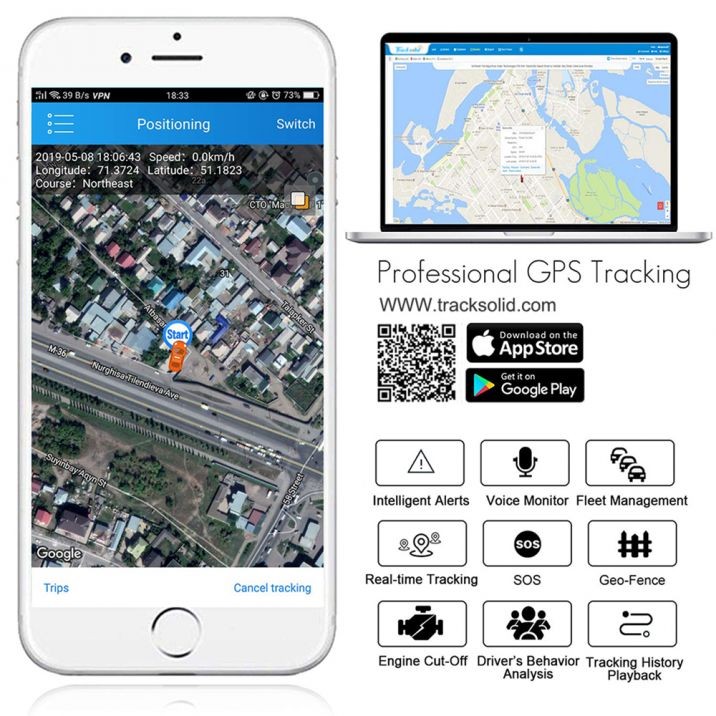 mobile application tracksolid - profio x4