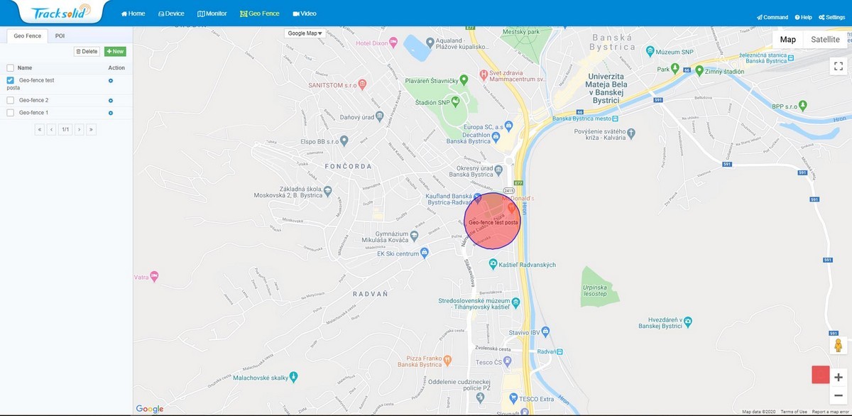 tracksolid - geofence function
