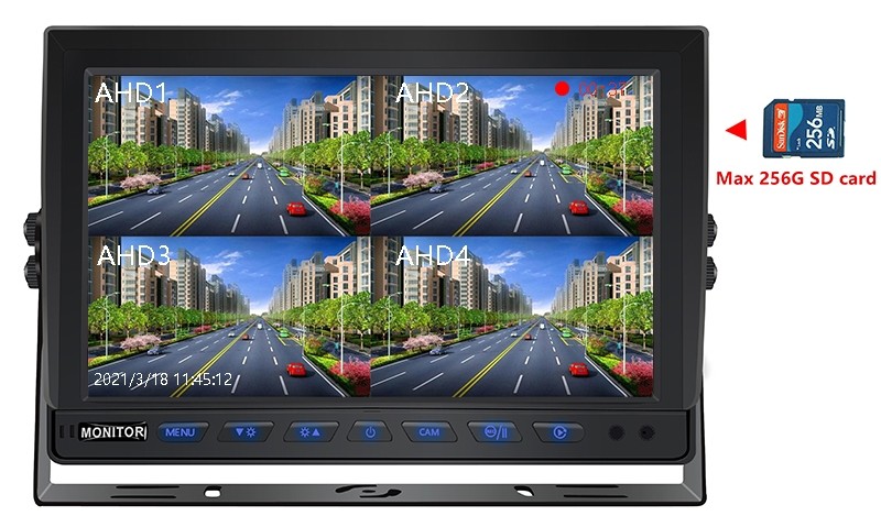 10 inch car monitor with recording