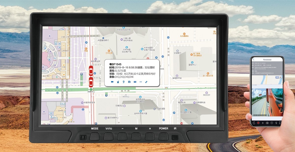 4g wifi car monitor gps