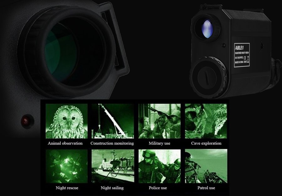 monocular telescope with night vision and camera