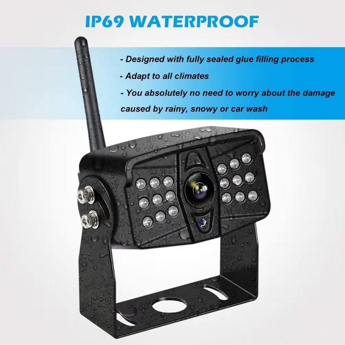 Waterproof reversing camera IP69 for van