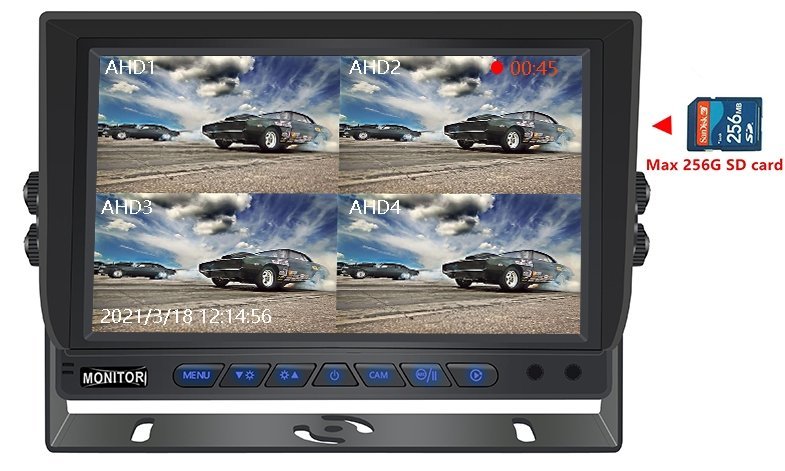 hybrid 7 inch hd monitor - support sd card 256GB