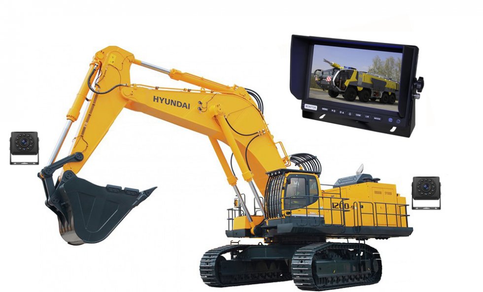 reversing camera set with monitor - construction machinery