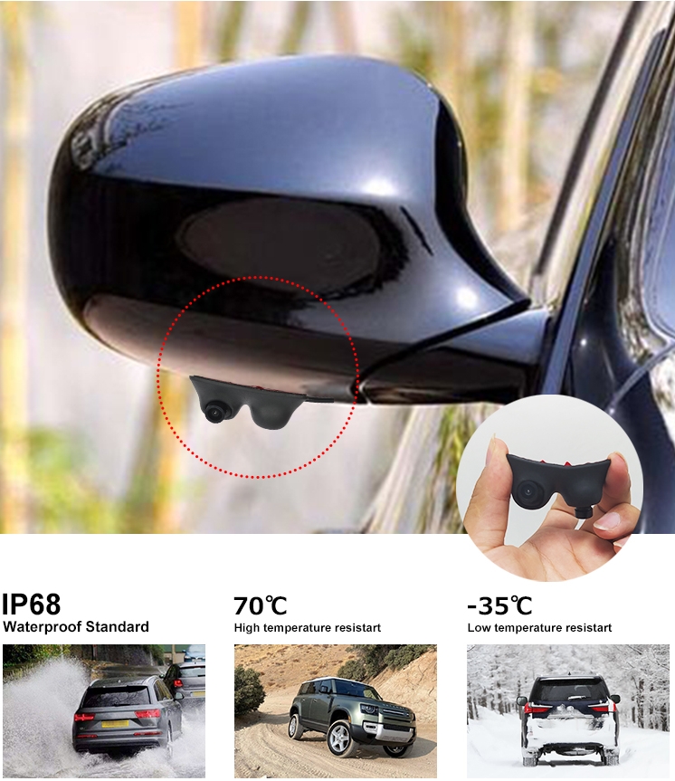 mini reversing rear view side mirror