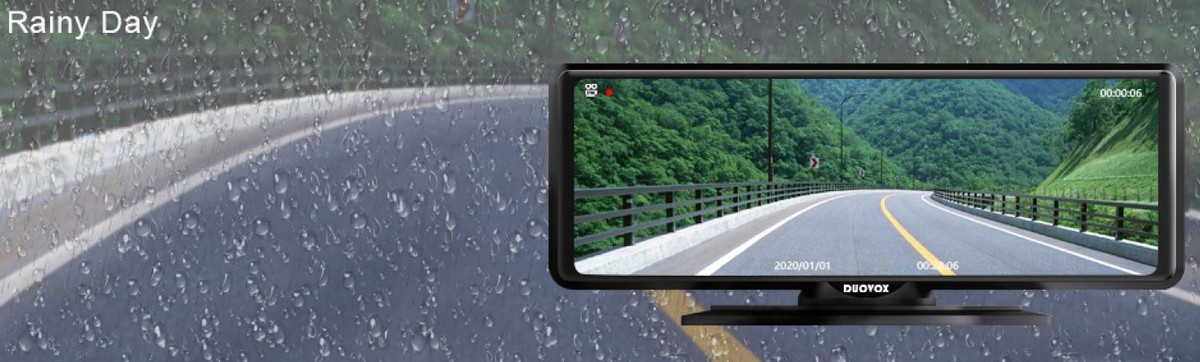 best car camera with night vision duovox v9 - rain