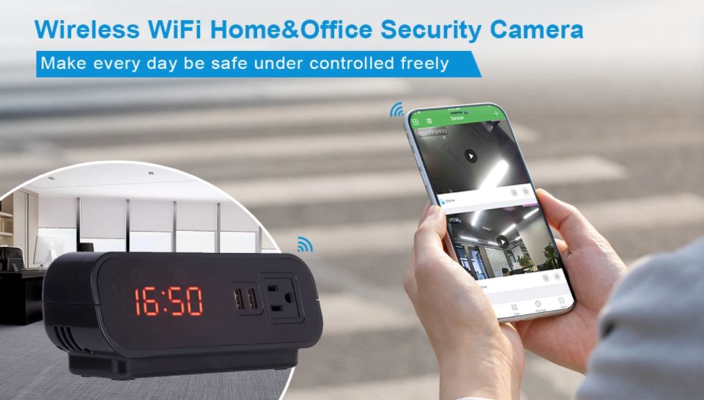 Alarm Clock with Camera - FULL HD Wifi Camera