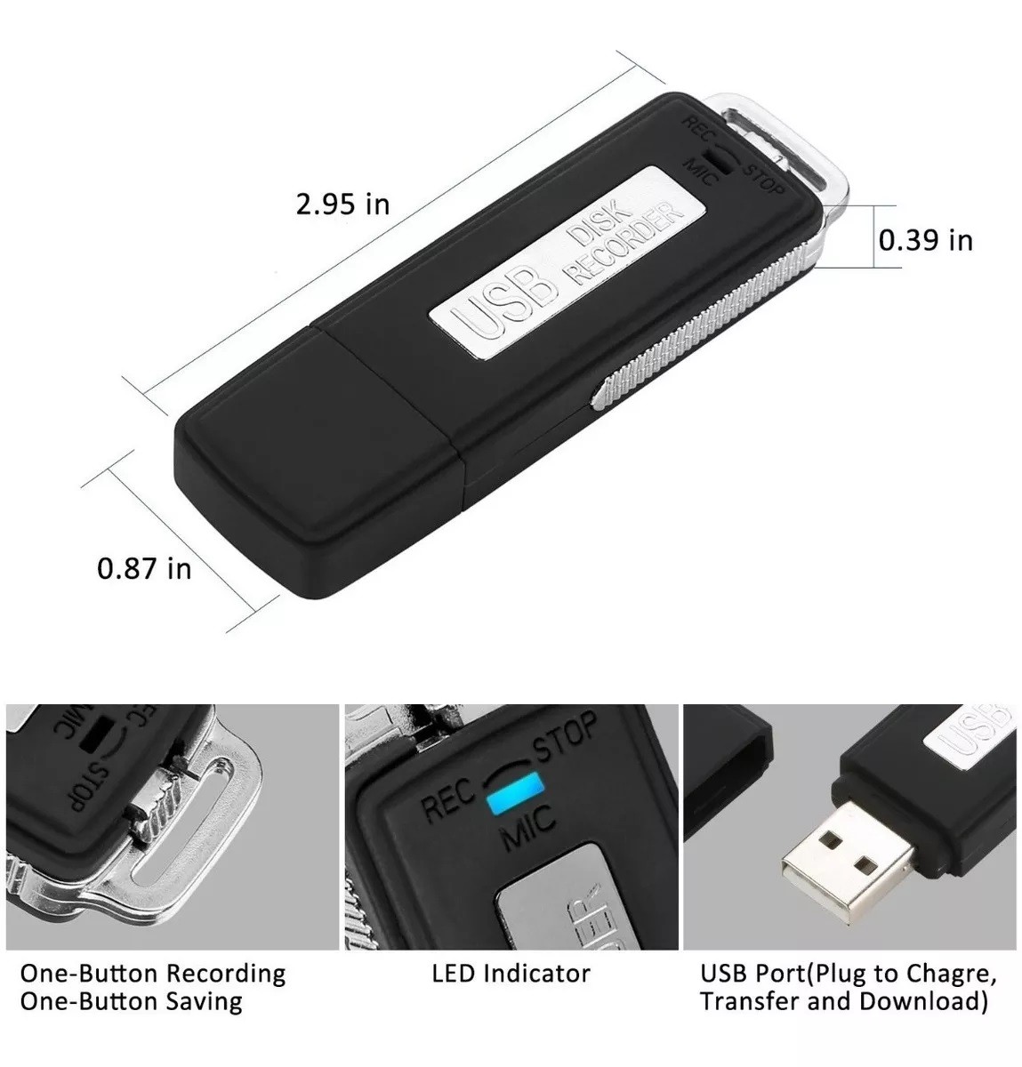 usb key spy voice recorder