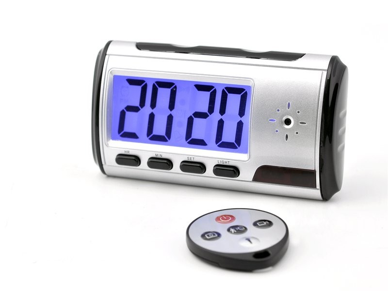 Alarm clock with mini camera and motion detection